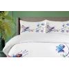 Ambesonne Christmas Duvet Cover Set, Xmas Baubles on Snow with Snowflakes Ice Holiday Humanitarian Artwork Illustration, Decorative 3 Piece Bedding Set with 2 Pillow Shams, Queen Size, White Red(Green Purple and Blue)