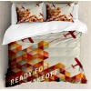 Ambesonne Christmas Duvet Cover Set, Xmas Baubles on Snow with Snowflakes Ice Holiday Humanitarian Artwork Illustration, Decorative 3 Piece Bedding Set with 2 Pillow Shams, Queen Size, White Red(Burnt Orange)