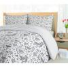 Ambesonne Christmas Duvet Cover Set, Xmas Baubles on Snow with Snowflakes Ice Holiday Humanitarian Artwork Illustration, Decorative 3 Piece Bedding Set with 2 Pillow Shams, Queen Size, White Red(Soft Grey Black)