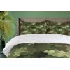 Ambesonne Christmas Duvet Cover Set, Xmas Baubles on Snow with Snowflakes Ice Holiday Humanitarian Artwork Illustration, Decorative 3 Piece Bedding Set with 2 Pillow Shams, Queen Size, White Red(Pale Green Brown Green)