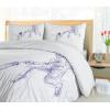 Ambesonne Christmas Duvet Cover Set, Xmas Baubles on Snow with Snowflakes Ice Holiday Humanitarian Artwork Illustration, Decorative 3 Piece Bedding Set with 2 Pillow Shams, Queen Size, White Red(Violet Blue)