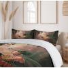 Ambesonne Christmas Duvet Cover Set, Xmas Baubles on Snow with Snowflakes Ice Holiday Humanitarian Artwork Illustration, Decorative 3 Piece Bedding Set with 2 Pillow Shams, Queen Size, White Red(Green Salmon)