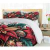 Ambesonne Christmas Duvet Cover Set, Xmas Baubles on Snow with Snowflakes Ice Holiday Humanitarian Artwork Illustration, Decorative 3 Piece Bedding Set with 2 Pillow Shams, Queen Size, White Red(Hot Pink Forest Green and Tan)