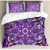 Ambesonne Christmas Duvet Cover Set, Xmas Baubles on Snow with Snowflakes Ice Holiday Humanitarian Artwork Illustration, Decorative 3 Piece Bedding Set with 2 Pillow Shams, Queen Size, White Red(Lavender Violet)