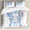 Ambesonne Christmas Duvet Cover Set, Xmas Baubles on Snow with Snowflakes Ice Holiday Humanitarian Artwork Illustration, Decorative 3 Piece Bedding Set with 2 Pillow Shams, Queen Size, White Red(Pale Blue White Beige)
