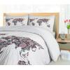Ambesonne Christmas Duvet Cover Set, Xmas Baubles on Snow with Snowflakes Ice Holiday Humanitarian Artwork Illustration, Decorative 3 Piece Bedding Set with 2 Pillow Shams, Queen Size, White Red(Plum Coral Turquoise)