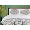 Ambesonne Christmas Duvet Cover Set, Xmas Baubles on Snow with Snowflakes Ice Holiday Humanitarian Artwork Illustration, Decorative 3 Piece Bedding Set with 2 Pillow Shams, Queen Size, White Red(Charcoal)