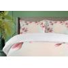 Ambesonne Christmas Duvet Cover Set, Xmas Baubles on Snow with Snowflakes Ice Holiday Humanitarian Artwork Illustration, Decorative 3 Piece Bedding Set with 2 Pillow Shams, Queen Size, White Red(Coral Pink)