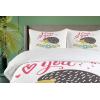 Ambesonne Christmas Duvet Cover Set, Xmas Baubles on Snow with Snowflakes Ice Holiday Humanitarian Artwork Illustration, Decorative 3 Piece Bedding Set with 2 Pillow Shams, Queen Size, White Red(Pink Beige)