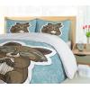 Ambesonne Christmas Duvet Cover Set, Xmas Baubles on Snow with Snowflakes Ice Holiday Humanitarian Artwork Illustration, Decorative 3 Piece Bedding Set with 2 Pillow Shams, Queen Size, White Red(Dark Green Turquoise)