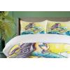 Ambesonne Christmas Duvet Cover Set, Xmas Baubles on Snow with Snowflakes Ice Holiday Humanitarian Artwork Illustration, Decorative 3 Piece Bedding Set with 2 Pillow Shams, Queen Size, White Red(Purple Yellow)