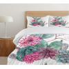 Ambesonne Christmas Duvet Cover Set, Xmas Baubles on Snow with Snowflakes Ice Holiday Humanitarian Artwork Illustration, Decorative 3 Piece Bedding Set with 2 Pillow Shams, Queen Size, White Red(Green Pink Brown)