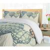 Ambesonne Christmas Duvet Cover Set, Xmas Baubles on Snow with Snowflakes Ice Holiday Humanitarian Artwork Illustration, Decorative 3 Piece Bedding Set with 2 Pillow Shams, Queen Size, White Red(Green Blue)