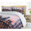 Ambesonne Christmas Duvet Cover Set, Xmas Baubles on Snow with Snowflakes Ice Holiday Humanitarian Artwork Illustration, Decorative 3 Piece Bedding Set with 2 Pillow Shams, Queen Size, White Red(Aqua Blue)