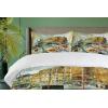 Ambesonne Christmas Duvet Cover Set, Xmas Baubles on Snow with Snowflakes Ice Holiday Humanitarian Artwork Illustration, Decorative 3 Piece Bedding Set with 2 Pillow Shams, Queen Size, White Red(Earth Yellow)