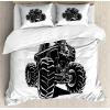 Ambesonne Christmas Duvet Cover Set, Xmas Baubles on Snow with Snowflakes Ice Holiday Humanitarian Artwork Illustration, Decorative 3 Piece Bedding Set with 2 Pillow Shams, Queen Size, White Red(Black White)