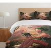 Ambesonne Christmas Duvet Cover Set, Xmas Baubles on Snow with Snowflakes Ice Holiday Humanitarian Artwork Illustration, Decorative 3 Piece Bedding Set with 2 Pillow Shams, Queen Size, White Red(Green Salmon)