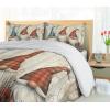 Ambesonne Christmas Duvet Cover Set, Xmas Baubles on Snow with Snowflakes Ice Holiday Humanitarian Artwork Illustration, Decorative 3 Piece Bedding Set with 2 Pillow Shams, Queen Size, White Red(Blue Brown Burnt Sienna)