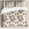 Ambesonne Christmas Duvet Cover Set, Xmas Baubles on Snow with Snowflakes Ice Holiday Humanitarian Artwork Illustration, Decorative 3 Piece Bedding Set with 2 Pillow Shams, Queen Size, White Red(Ivory Multicolor)