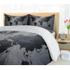 Ambesonne Christmas Duvet Cover Set, Xmas Baubles on Snow with Snowflakes Ice Holiday Humanitarian Artwork Illustration, Decorative 3 Piece Bedding Set with 2 Pillow Shams, Queen Size, White Red(Black Grey)