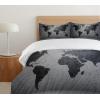 Ambesonne Christmas Duvet Cover Set, Xmas Baubles on Snow with Snowflakes Ice Holiday Humanitarian Artwork Illustration, Decorative 3 Piece Bedding Set with 2 Pillow Shams, Queen Size, White Red(Black Grey)