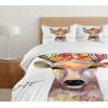 Ambesonne Christmas Duvet Cover Set, Xmas Baubles on Snow with Snowflakes Ice Holiday Humanitarian Artwork Illustration, Decorative 3 Piece Bedding Set with 2 Pillow Shams, Queen Size, White Red(White Orange)