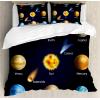 Ambesonne Christmas Duvet Cover Set, Xmas Baubles on Snow with Snowflakes Ice Holiday Humanitarian Artwork Illustration, Decorative 3 Piece Bedding Set with 2 Pillow Shams, Queen Size, White Red(Ivory Brown)