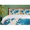 Ambesonne Christmas Duvet Cover Set, Xmas Baubles on Snow with Snowflakes Ice Holiday Humanitarian Artwork Illustration, Decorative 3 Piece Bedding Set with 2 Pillow Shams, Queen Size, White Red(Navy Blue Sand Brown)