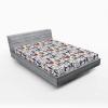 Ambesonne Christmas Fitted Sheet, Snowman with Santa Hat in The Garden with a Gift Box and Candle Cartoon Image, Soft Decorative Fabric Bedding All-Round Elastic Pocket, Twin Size, White Brown(Navy Blue White Umber)