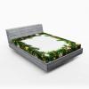Ambesonne Christmas Fitted Sheet, Snowman with Santa Hat in The Garden with a Gift Box and Candle Cartoon Image, Soft Decorative Fabric Bedding All-Round Elastic Pocket, Twin Size, White Brown(Green and White)