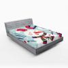 Ambesonne Christmas Fitted Sheet, Snowman with Santa Hat in The Garden with a Gift Box and Candle Cartoon Image, Soft Decorative Fabric Bedding All-Round Elastic Pocket, Twin Size, White Brown(Blue White)