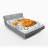 Ambesonne Christmas Fitted Sheet, Snowman with Santa Hat in The Garden with a Gift Box and Candle Cartoon Image, Soft Decorative Fabric Bedding All-Round Elastic Pocket, Twin Size, White Brown(Olive)