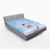 Ambesonne Christmas Fitted Sheet, Snowman with Santa Hat in The Garden with a Gift Box and Candle Cartoon Image, Soft Decorative Fabric Bedding All-Round Elastic Pocket, Twin Size, White Brown(White Blue)