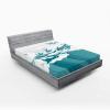 Ambesonne Christmas Fitted Sheet, Xmas Elements Candies Snowman Fir Sweets Celebration Theme, Bed Cover with All-Round Elastic Deep Pocket for Comfort, Twin XL Size, Orange White(Teal Blue)