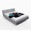 Ambesonne Christmas Fitted Sheet, Xmas Elements Candies Snowman Fir Sweets Celebration Theme, Bed Cover with All-Round Elastic Deep Pocket for Comfort, Twin XL Size, Orange White(Blue Black)