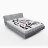 Ambesonne Christmas Fitted Sheet, Xmas Elements Candies Snowman Fir Sweets Celebration Theme, Bed Cover with All-Round Elastic Deep Pocket for Comfort, Twin XL Size, Orange White(Lavender Black)