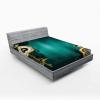Ambesonne Christmas Fitted Sheet, Xmas Elements Candies Snowman Fir Sweets Celebration Theme, Bed Cover with All-Round Elastic Deep Pocket for Comfort, Twin XL Size, Orange White(Green Gold)