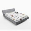 Ambesonne Christmas Fitted Sheet, Xmas Elements Candies Snowman Fir Sweets Celebration Theme, Bed Cover with All-Round Elastic Deep Pocket for Comfort, Twin XL Size, Orange White(Umber Beige Grey)