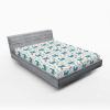 Ambesonne Christmas Fitted Sheet, Xmas Elements Candies Snowman Fir Sweets Celebration Theme, Bed Cover with All-Round Elastic Deep Pocket for Comfort, Twin XL Size, Orange White(Teal White)