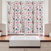 Ambesonne Christmas Kitchen Curtains, Modern Abstract Pine Trees Xmas Theme Dotted Background Print, Window Drapes 2 Panel Set Kitchen Cafe Decor, 55″ x 39″, Beige est Green and Coral(Hot Pink and Pale Petrol Blue)
