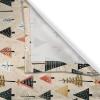 Ambesonne Christmas Kitchen Curtains, Modern Abstract Pine Trees Xmas Theme Dotted Background Print, Window Drapes 2 Panel Set Kitchen Cafe Decor, 55″ x 39″, Beige est Green and Coral(Beige Forest Green and Coral)