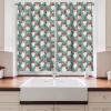 Ambesonne Christmas Kitchen Curtains, Modern Abstract Pine Trees Xmas Theme Dotted Background Print, Window Drapes 2 Panel Set Kitchen Cafe Decor, 55″ x 39″, Beige est Green and Coral(Pale Slate Blue and Vermilion)