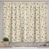 Ambesonne Christmas Kitchen Curtains, Taste of Xmas Season Frame Gingerbread Cookies and Biscuits, Window Drapes 2 Panel Set for Kitchen Cafe Decor, 55″ x 39″, Brown Green(Cream Taupe)