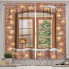 Ambesonne Christmas Kitchen Curtains, Taste of Xmas Season Frame Gingerbread Cookies and Biscuits, Window Drapes 2 Panel Set for Kitchen Cafe Decor, 55″ x 39″, Brown Green(Marigold Green)