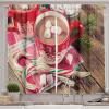 Ambesonne Christmas Kitchen Curtains, Taste of Xmas Season Frame Gingerbread Cookies and Biscuits, Window Drapes 2 Panel Set for Kitchen Cafe Decor, 55″ x 39″, Brown Green(Green Pink Magenta)