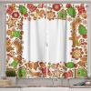 Ambesonne Christmas Kitchen Curtains, Taste of Xmas Season Frame Gingerbread Cookies and Biscuits, Window Drapes 2 Panel Set for Kitchen Cafe Decor, 55″ x 39″, Brown Green(Brown Green)