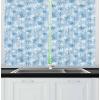 Ambesonne Christmas Kitchen Curtains, Taste of Xmas Season Frame Gingerbread Cookies and Biscuits, Window Drapes 2 Panel Set for Kitchen Cafe Decor, 55″ x 39″, Brown Green(Pale Blue White)