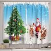 Ambesonne Christmas Kitchen Curtains, Taste of Xmas Season Frame Gingerbread Cookies and Biscuits, Window Drapes 2 Panel Set for Kitchen Cafe Decor, 55″ x 39″, Brown Green(Aqua Green)