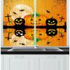 Ambesonne Christmas Kitchen Curtains, Taste of Xmas Season Frame Gingerbread Cookies and Biscuits, Window Drapes 2 Panel Set for Kitchen Cafe Decor, 55″ x 39″, Brown Green(Orange Black)