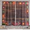 Ambesonne Christmas Kitchen Curtains, Taste of Xmas Season Frame Gingerbread Cookies and Biscuits, Window Drapes 2 Panel Set for Kitchen Cafe Decor, 55″ x 39″, Brown Green(Brown Maroon)